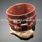 genuine leather bracelet with alloy accessories ha14-74