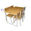 4 seater wooden + metal dining table and chair