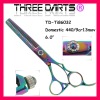 Hot sales High Qality Multicolour professional titanium cut hair scissors thinning shears TD-Ti86032,6.0 inch