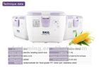 SKG-510 New Fast Electric Heating Lunch Box With Handle & Multi-function Lunch Box Rice Purple Christamas