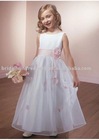 Hot Sell White Spaghetti Strap Sash Flower Girl Dress