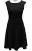 2011 fashionable seam fit and flare woven lady dress