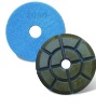 Diamond floor polishing pad with resin surface