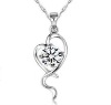 925 Sterling Silver Heart CZ Silver Pendants&Charms