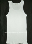 Stock cotton 2*2 rib white blank tank top underwear t shirt