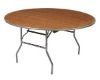 round banquet table with metal-edge