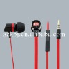 flat cable metal earphones with mic KBJ-569