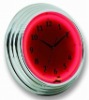 Neon Wall Clock With Chrome frame