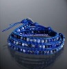 new Arrival vintage Style weaving leather bracelet african jewelry crystal bead bracelet,adjusted size