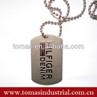 Customized alloy ball chain necklace dog tag for men