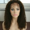 Dark Brown Afro Kinky Curl 130% Density Indian Remy Hair Full Lace Wigs