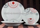 porcelain plates set in normal decal