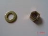 Yellow zinc plated hex nut &spring washer