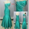 Top Fashion Fishtail Satin Beaded Pleating Prom Gown Dress #9492