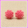 15mm Lovely Dahlia Coral Earring Stud For Girls RSCE-22