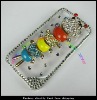 2012new fashion transparent clear with crystal diamond case for iphone 4S