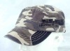 Camo & knitting fabric army cap with metal badge