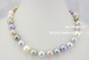 18" 12mm multicolor shell pearls necklace