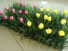 PE Plastic grass floor mat with flowers