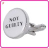 fashion alloy silver round cuff links (W100052-1)