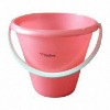 18L round pink plastic handle bucket with lid 4022