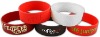 Debossed silicone bracelet with printed logo