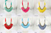 Fashion Double Layer Chunky Acrylic Teardrop Bib Necklace New Webbing Chain Necklace Wholesale DN045