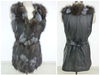 2012 women hottest lamb wool and sheep leather black vest