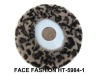 Leopard rabbbit fur beret Cap HT-5984