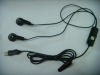 stereo earbud handsfree with USB connector for mobile phone