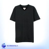 100%cotton feeder stripes v neck t shirt