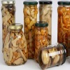 mixed mushroom in glass jar