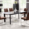 (D883) extension tempered glass dining table