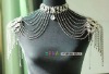 The bride necklace wrapped chest marriage gauze shoulder straps diamond crystal chain dress set auger tassel shoulder act the sh