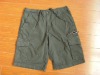 men's pure color casual pockets bermuda cotton short pants