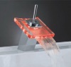 colourful water one lever square glass waterfall faucet