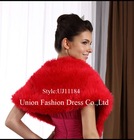 UJ11184Red fur jacket with simple&fashionable style,2012 new style wrap, reversible wrap, Hotsale