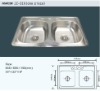 Stainless steel undermout double bowl sink