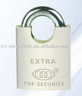 Tri-Circle oval wrapped beam brass padlock