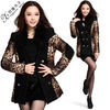 Leopard wool splicing new style winter coat 5881