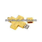 8GB Cross Crucifix Flash Drive (Golden)