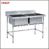 Kitchen Equipment Stainless Steel Two Bowl Sink