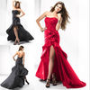 Fabulous pleated strapless latest design long back short front prom dresses