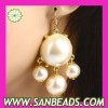 Fashion Gold Plated Cream Pearl Bubble Earrings Wholesale