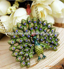 occident fashion Peacock necklace jewelry Vintage sweater necklace pendant