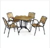 Metal outdoor table and chair