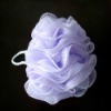 purple PE mesh bath puff