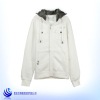 Men's CVC fleece jacket coat with hoody and pockets