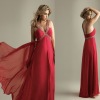 A-line Beaded Straps V Neckline Empire Waist Plus Size Prom Dress