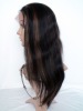 stock high quality 1b/30# 16 inch wholesale silky straight wave two tone virgin indian remy full lace wig